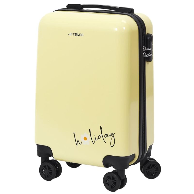 Valise Cabine Jaune 28L Rigide en Polycarbonate avec Roues Pivotantes 360° et Cadenas Sécurisé à Code