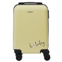 Valise Cabine Jaune 28L Rigide en Polycarbonate avec Roues Pivotantes 360° et Cadenas Sécurisé à Code