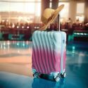 Valise Cabine Bicolore Bleu et Violet 35L Rigide en ABS avec Roues Pivotantes 360° et Cadenas Sécurisé à Code