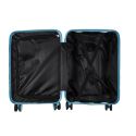 Valise Cabine Bicolore Bleu et Violet 35L Rigide en ABS avec Roues Pivotantes 360° et Cadenas Sécurisé à Code