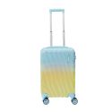 Valise Cabine Bicolore Bleu et Jaune 35L Rigide en ABS avec Roues Pivotantes 360° et Cadenas Sécurisé à Code