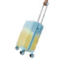 Valise Cabine Bicolore Bleu et Jaune 35L Rigide en ABS avec Roues Pivotantes 360° et Cadenas Sécurisé à Code