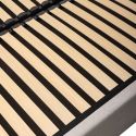 HARVEY - Lit coffre 140x190cm 22 lattes avec tête de lit 114cm tissu velours beige