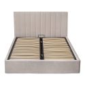 HARVEY - Lit coffre 180x200cm 22 lattes avec tête de lit 114cm tissu velours beige