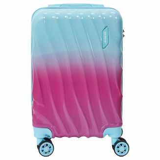Valise Cabine Bicolore Bleu et Violet 35L Rigide en ABS avec Roues Pivotantes 360° et Cadenas Sécurisé à Code