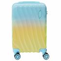 Valise Cabine Bicolore Bleu et Jaune 35L Rigide en ABS avec Roues Pivotantes 360° et Cadenas Sécurisé à Code