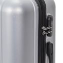 Lot de 5 Valises Rigides Argent (18L-100L) avec Vanity, Roues Pivotantes 360°, Poignée de Traction et Cadenas Sécurisé à Code