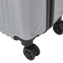 Lot de 5 Valises Rigides Argent (18L-100L) avec Vanity, Roues Pivotantes 360°, Poignée de Traction et Cadenas Sécurisé à Code