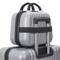 Lot de 5 Valises Rigides Argent (18L-100L) avec Vanity, Roues Pivotantes 360°, Poignée de Traction et Cadenas Sécurisé à Code