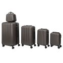 Lot de 5 Valises Rigides Noir (18L-100L) avec Vanity, Roues Pivotantes 360°, Poignée de Traction et Cadenas Sécurisé à Code