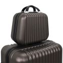 Lot de 5 Valises Rigides Noir (18L-100L) avec Vanity, Roues Pivotantes 360°, Poignée de Traction et Cadenas Sécurisé à Code