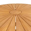 KARRIGE - Ensemble repas de jardin table en teck + 4 fauteuils noirs avec coussins