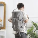 Sac de voyage polyvalent 2 en 1, sac à dos et sac bandoulière en Polyester gris chiné