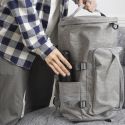 Sac de voyage polyvalent 2 en 1, sac à dos et sac bandoulière en Polyester gris chiné