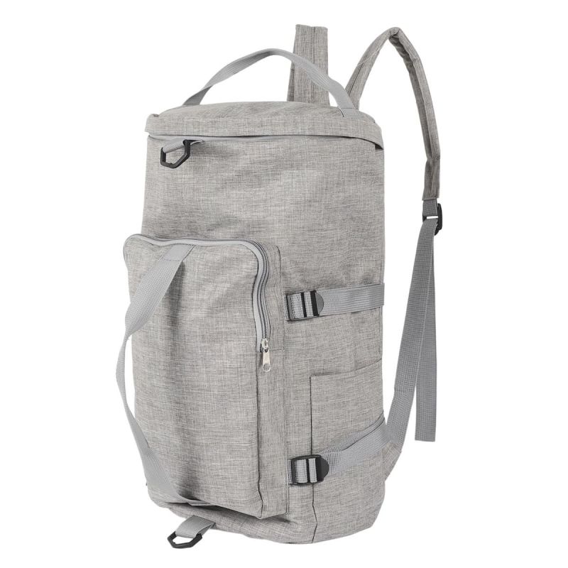 Sac de voyage polyvalent 2 en 1, sac à dos et sac bandoulière en Polyester gris chiné Sac de voyage polyvalent 2 en 1, sac à dos et sac bandoulière en Polyester gris chiné