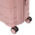 Lot de 4 Valises Roses Poudrées (13L-107L) avec Vanity, Roues Pivotantes 360°, Poignée de Traction et Cadenas Sécurisé à Code