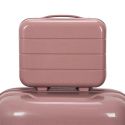 Lot de 4 Valises Roses Poudrées (13L-107L) avec Vanity, Roues Pivotantes 360°, Poignée de Traction et Cadenas Sécurisé à Code