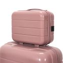 Lot de 4 Valises Roses Poudrées (13L-107L) avec Vanity, Roues Pivotantes 360°, Poignée de Traction et Cadenas Sécurisé à Code