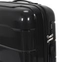 Lot de 4 Valises Noire (13L-107L), Roues Pivotantes 360°, Poignée de Traction et Cadenas Sécurisé à Code