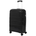 Lot de 4 Valises Noire (13L-107L), Roues Pivotantes 360°, Poignée de Traction et Cadenas Sécurisé à Code