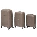 Lot de 4 Valises Taupe (38L-107L), Roues Pivotantes 360°, Poignée de Traction et Cadenas Sécurisé à Code
