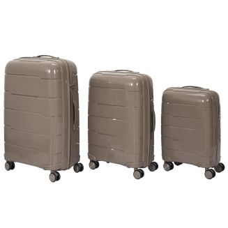Lot de 4 Valises Taupe (38L-107L), Roues Pivotantes 360°, Poignée de Traction et Cadenas Sécurisé à Code