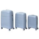 Lot de 4 Valises Bleues Gris (38L-107L), Roues Pivotantes 360°, Poignée de Traction et Cadenas Sécurisé à Code