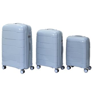 Lot de 4 Valises Bleues Gris (38L-107L), Roues Pivotantes 360°, Poignée de Traction et Cadenas Sécurisé à Code