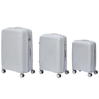 Lot de 3 Valises Extensibles Grises avec Roues Pivotantes 360°, Cadenas Sécurisé à Code