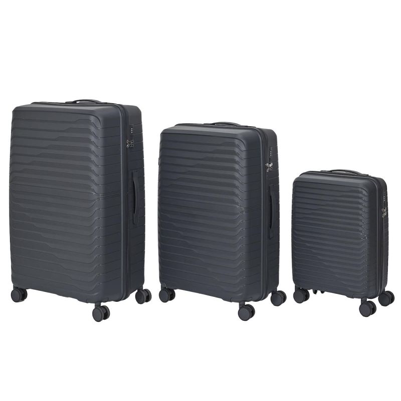 Lot de 3 Valises XL Noires avec Roues Pivotantes 360°, Cadenas Sécurisé à Code