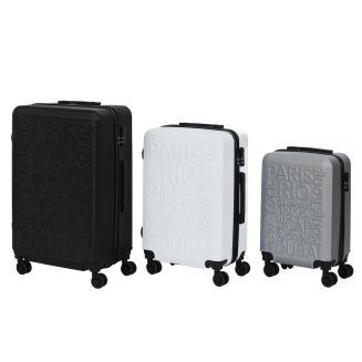 Lot de 3 Valises Noire, Grises, Blanche avec Roues Pivotantes 360° et Cadenas Sécurisé à Code