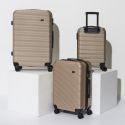 Valises champagne X3 - 43L, 68L, 95L, Coque Rigide, Roues Pivotantes 360°, Cadenas Sécurisé, Idéale pour les Voyages Long Séjour