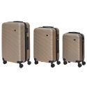 Valises champagne X3 - 43L, 68L, 95L, Coque Rigide, Roues Pivotantes 360°, Cadenas Sécurisé, Idéale pour les Voyages Long Séjour