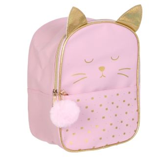 Sac à Dos Enfant Chat Rose et Doré