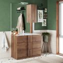 ZEUS - Meuble Vasque 82cm 3 tiroirs aspect bois finition Mercure