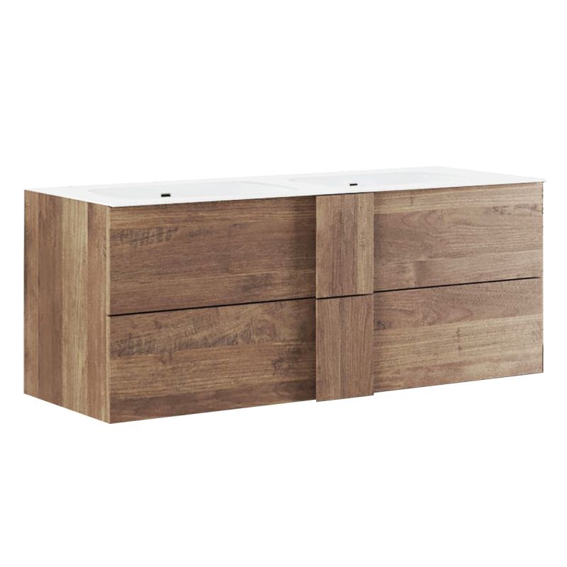 ZEUS - Meuble Vasque 122cm suspendu 2 tiroirs aspect bois finition Mercure ZEUS - Meuble Vasque 122cm suspendu 2 tiroirs aspect bois finition Mercure