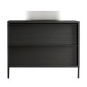 TERAS - Meuble Vasque 105cm 2 tiroirs aspect bois noir