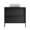 TERAS - Meuble Vasque 92cm 2 tiroirs aspect bois noir