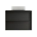 TERAS - Meuble Vasque 92cm suspendu 2 tiroirs aspect bois noir