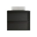 TERAS - Meuble Vasque 79cm suspendu 2 tiroirs aspect bois noir