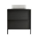 TERAS - Meuble Vasque 79cm 2 tiroirs aspect bois noir