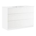 BIRJA - Meuble Vasque 101cm 3 tiroirs finition blanc laqué