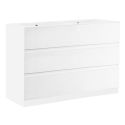 BIRJA - Meuble Vasque 122cm 3 tiroirs finition blanc laqué