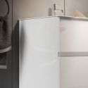 BIRJA - Meuble Vasque 101cm 3 tiroirs finition blanc laqué