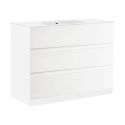 BIRJA - Meuble Vasque 82cm 3 tiroirsfinition blanc laqué