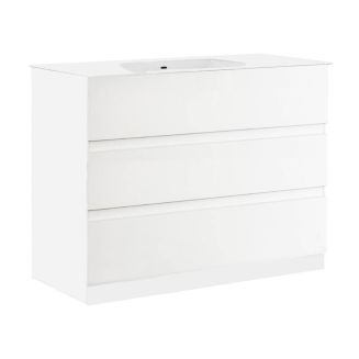 BIRJA - Meuble Vasque 82cm 3 tiroirsfinition blanc laqué