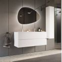 BIRJA - Meuble Vasque 122cm suspendu 2 tiroirs finition blanc laqué