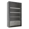 PAOLINO -Ensemble séjour avec table 180cm gris aspect Cimento et Oxyde