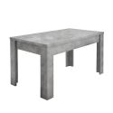 PAOLINO -Ensemble séjour avec table 180cm gris aspect Cimento et Oxyde