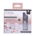 Lot de 5 flacons de voyage (5ML à 50ML) en plastique blanc avec bouchon à visé et opercule de proctection